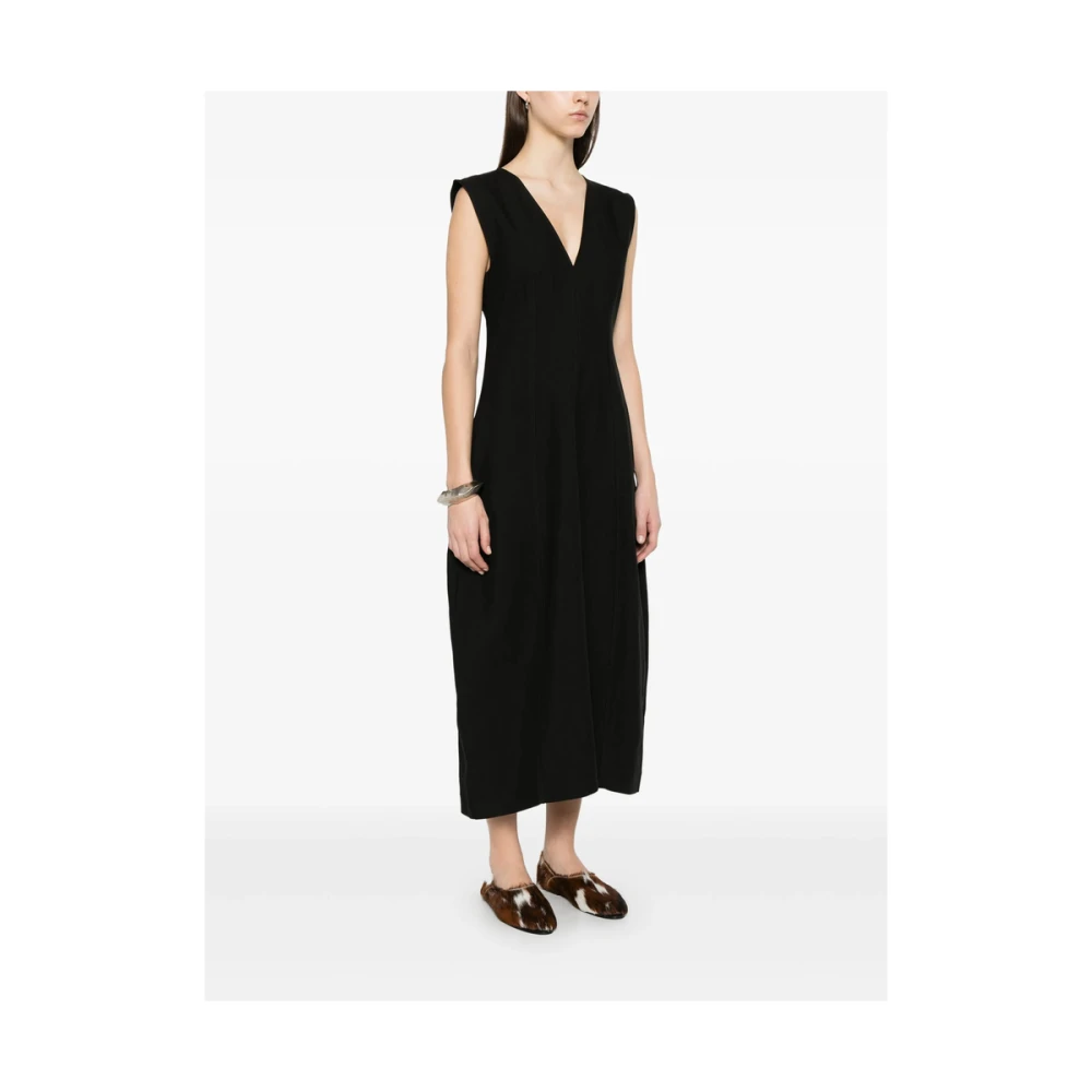 Studio Nicholson Zwarte Mouwloze Jurk met Achtersplit Black Dames