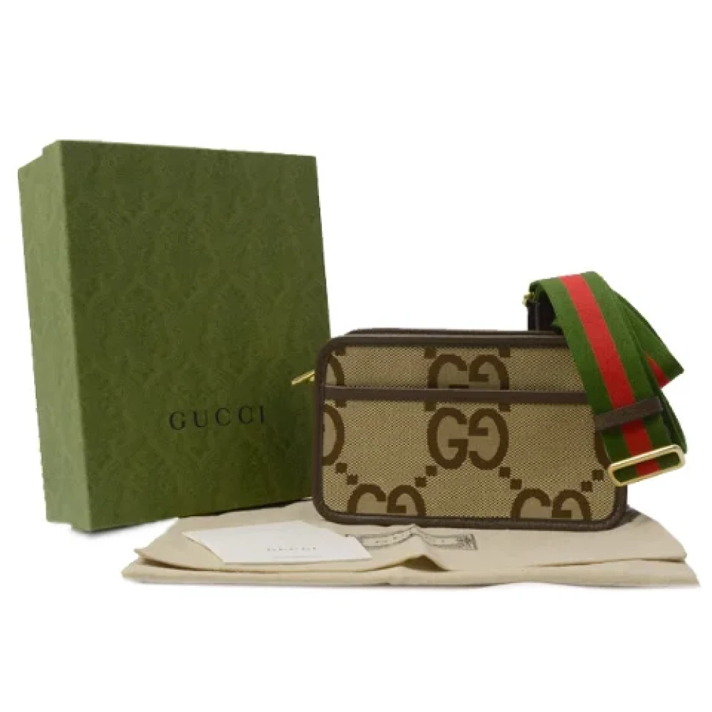 Gucci Vintage Pre-owned Canvas gucci-bags Beige Dames