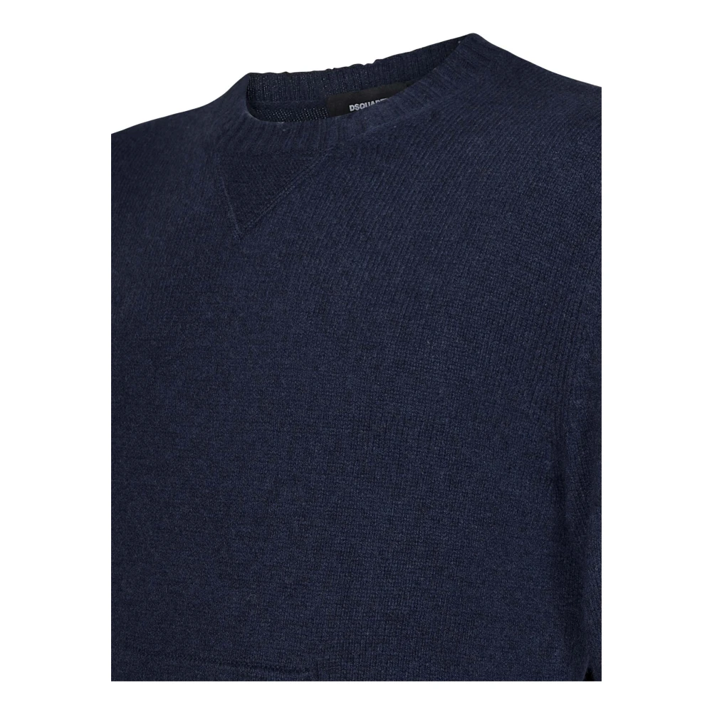 Dsquared2 Blauwe Distressed Sweater Aw24 Blue Heren