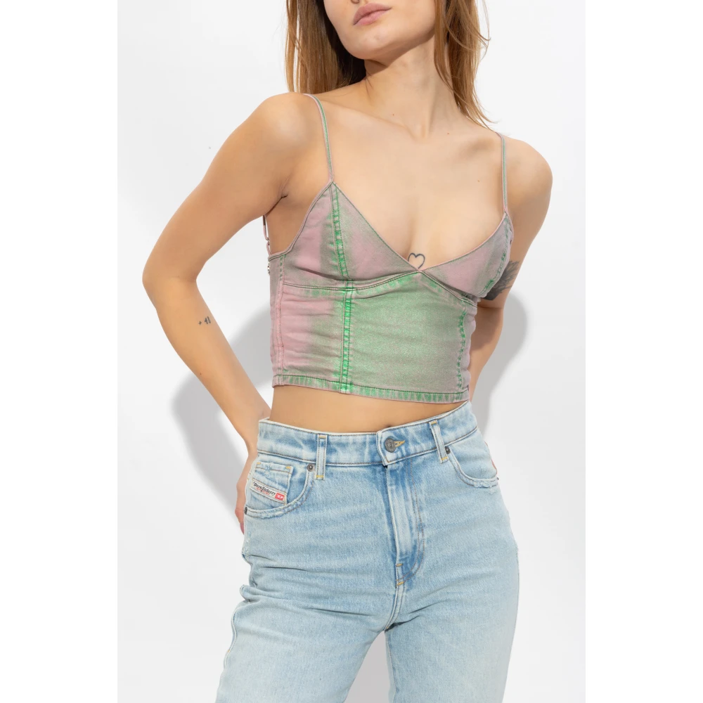 Diesel De-Fulvy-S denim top Green Dames