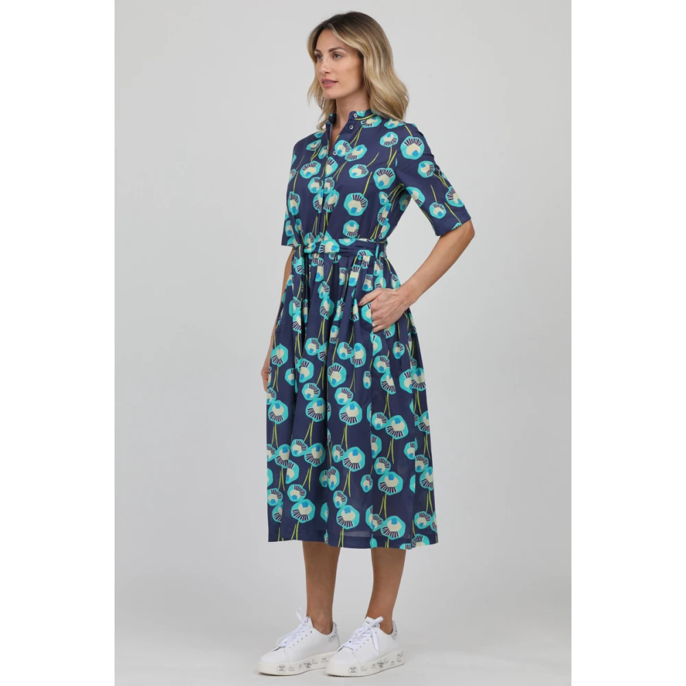 Caliban Bloemenprint Midi Jurk Multicolor Dames