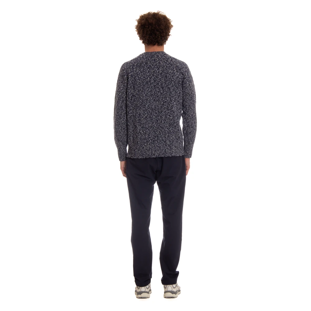 Drumohr Blauwe V-hals wollen trui Blue Heren