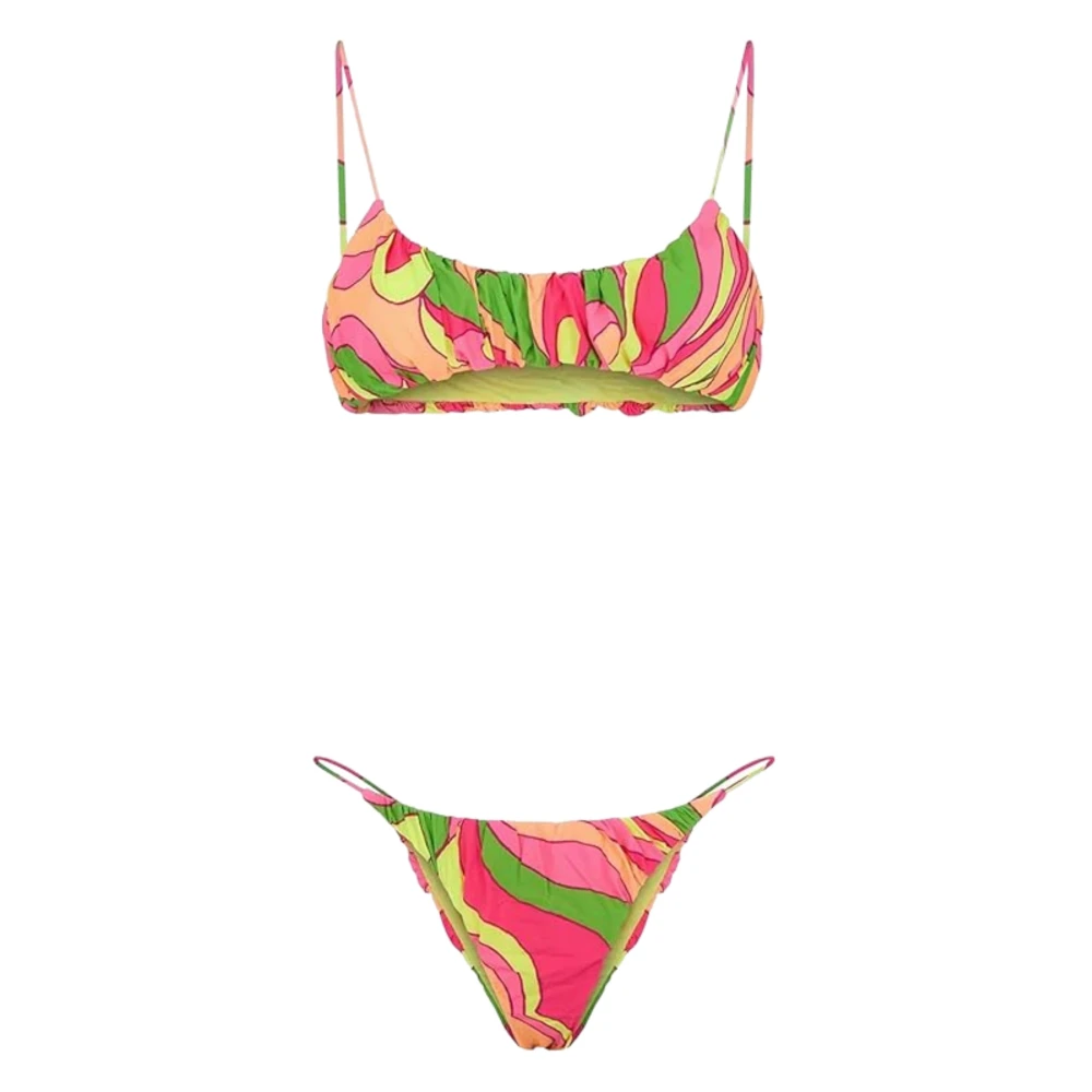 Me-Fui Women's Multicolor Bikinis, S, Fuchsia Sea Bikini Top And Bottom