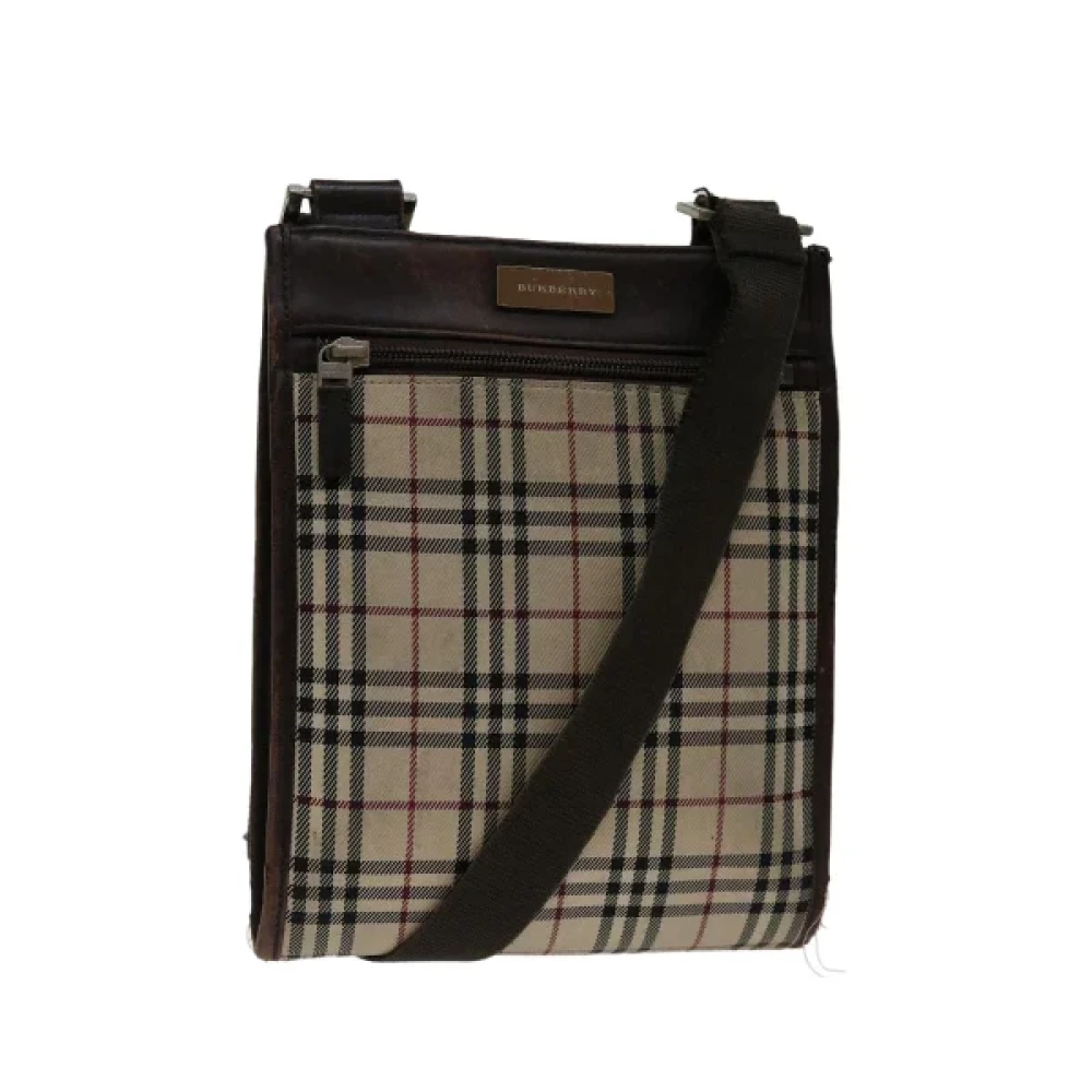 Burberry Vintage Pre-owned Cotton shoulder-bags Beige Dames