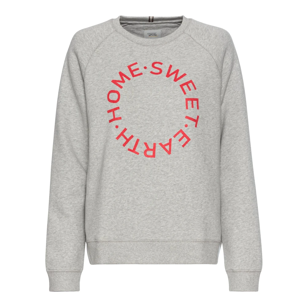 Camel active Sweatshirt met Print voor Mannen Gray Dames