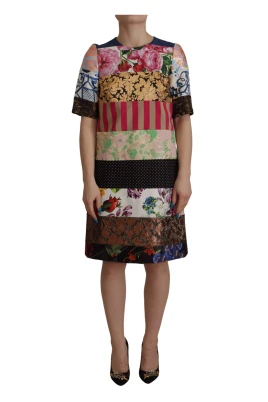 Patchwork Mini Klänning - Multifärgad Elegans