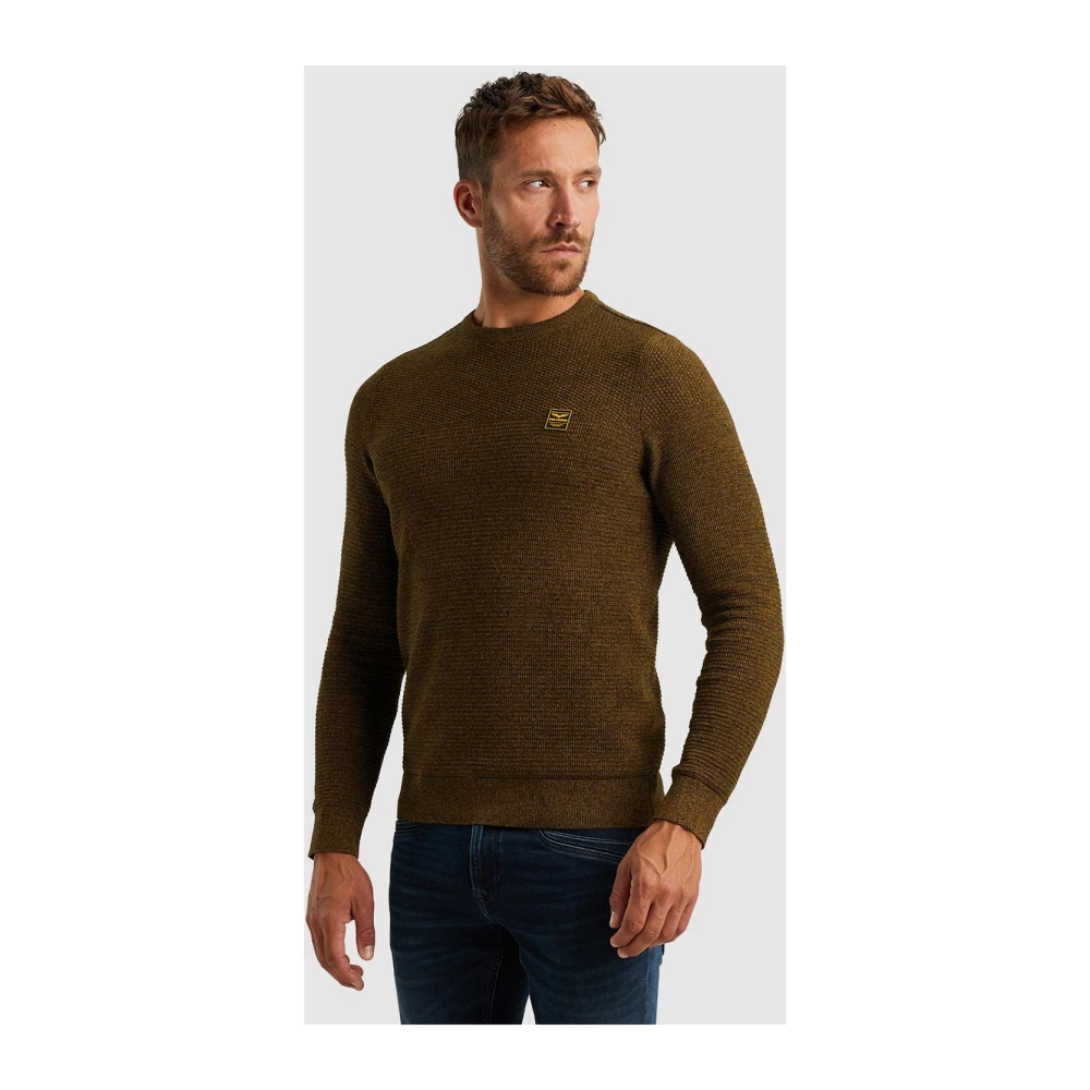PME Legend Gestructureerde katoenen trui Brown Heren
