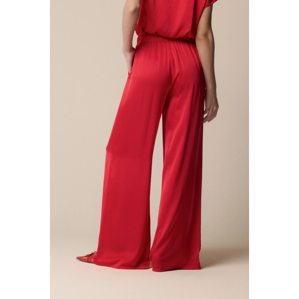 Kocca Wijde Crimson Rode Broek Red Dames