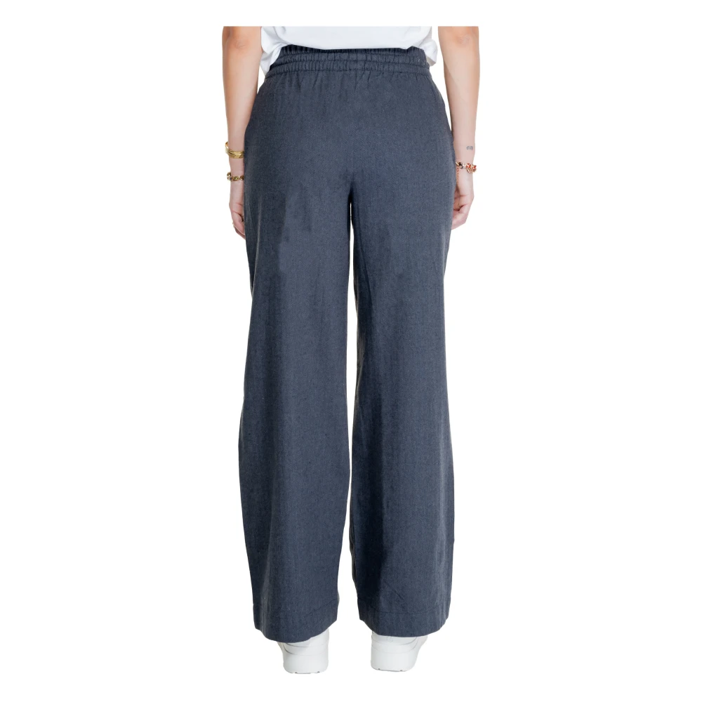Jacqueline de Yong Grijze Vetersluiting Broek Herfst Winter Stijl Gray Dames