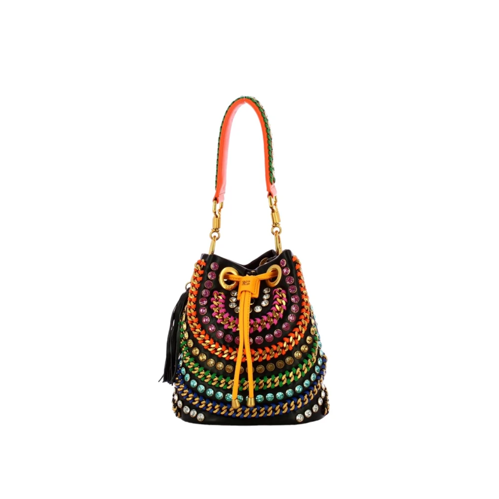 La Carrie Zwarte tassen met stoffen voering Multicolor Dames