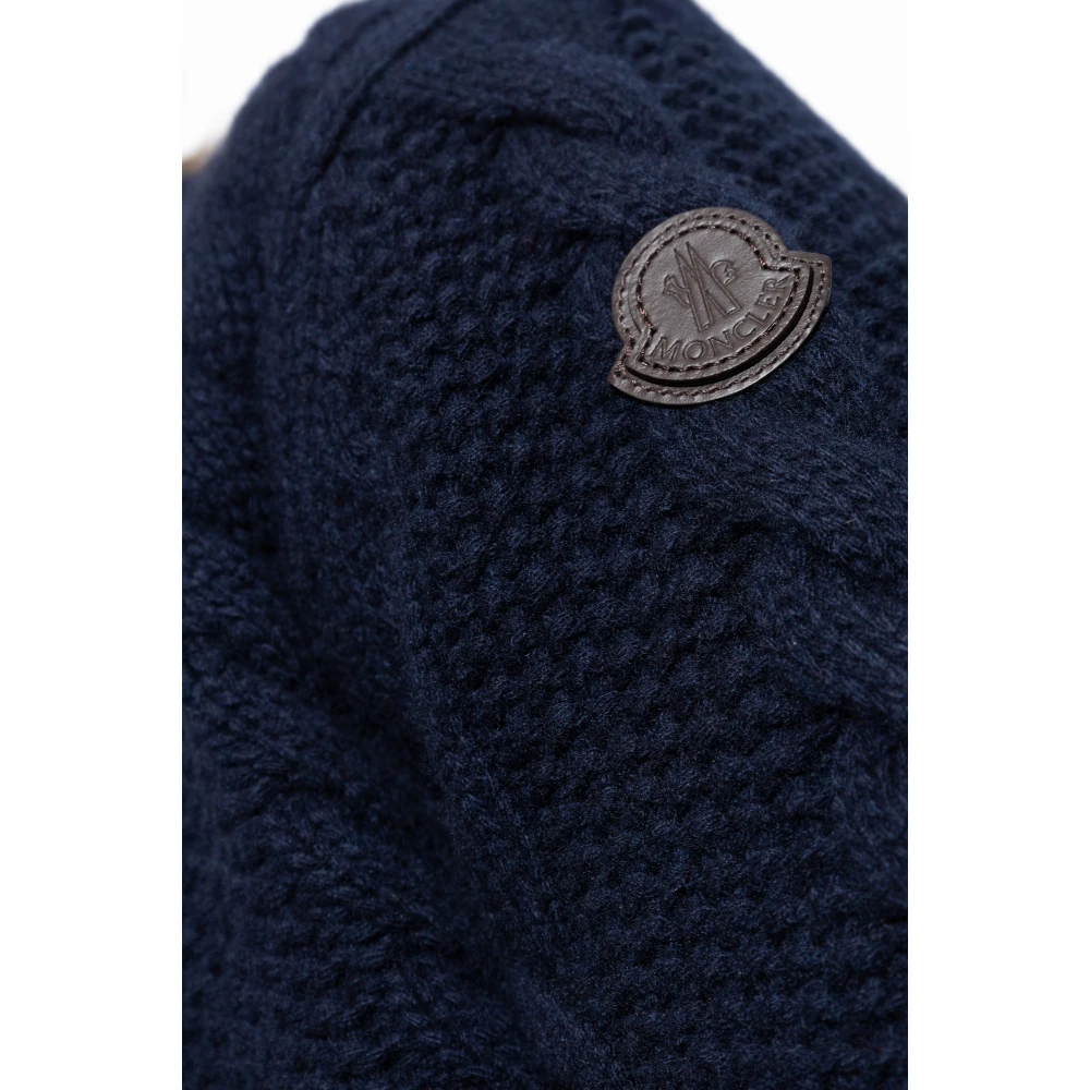 Moncler Trui met decoratieve brei Blue Heren