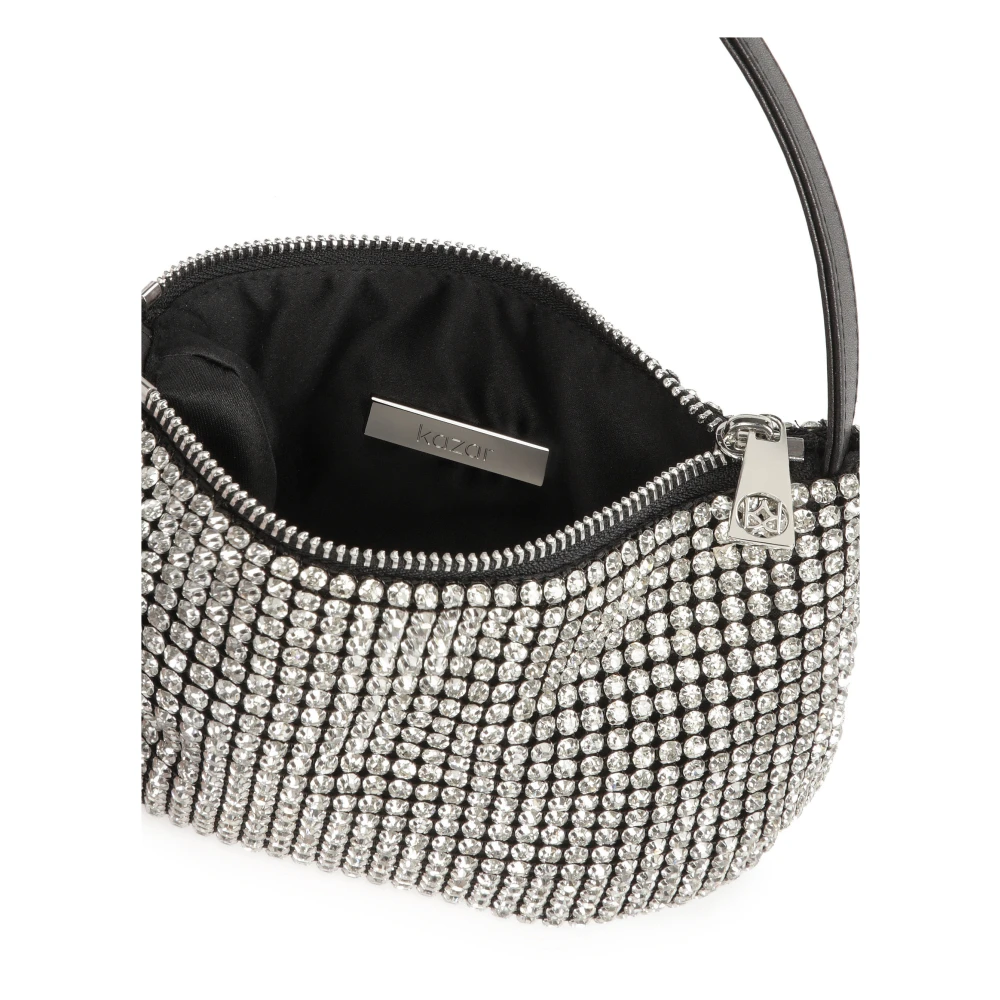 Kazar Kleine handtas met zilveren zirkonen Gray Dames