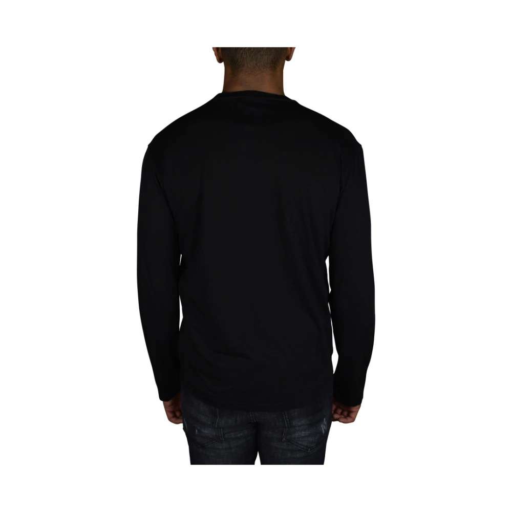 Dsquared2 Zwarte T-shirt met lange mouwen en Run Dan Print Black Heren