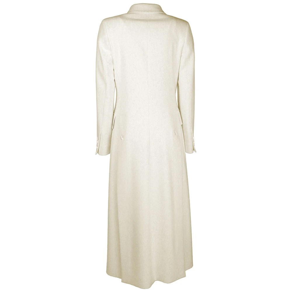 Made in Italia Grijze Melange Wollen Jas Klassieke Stijl White Dames