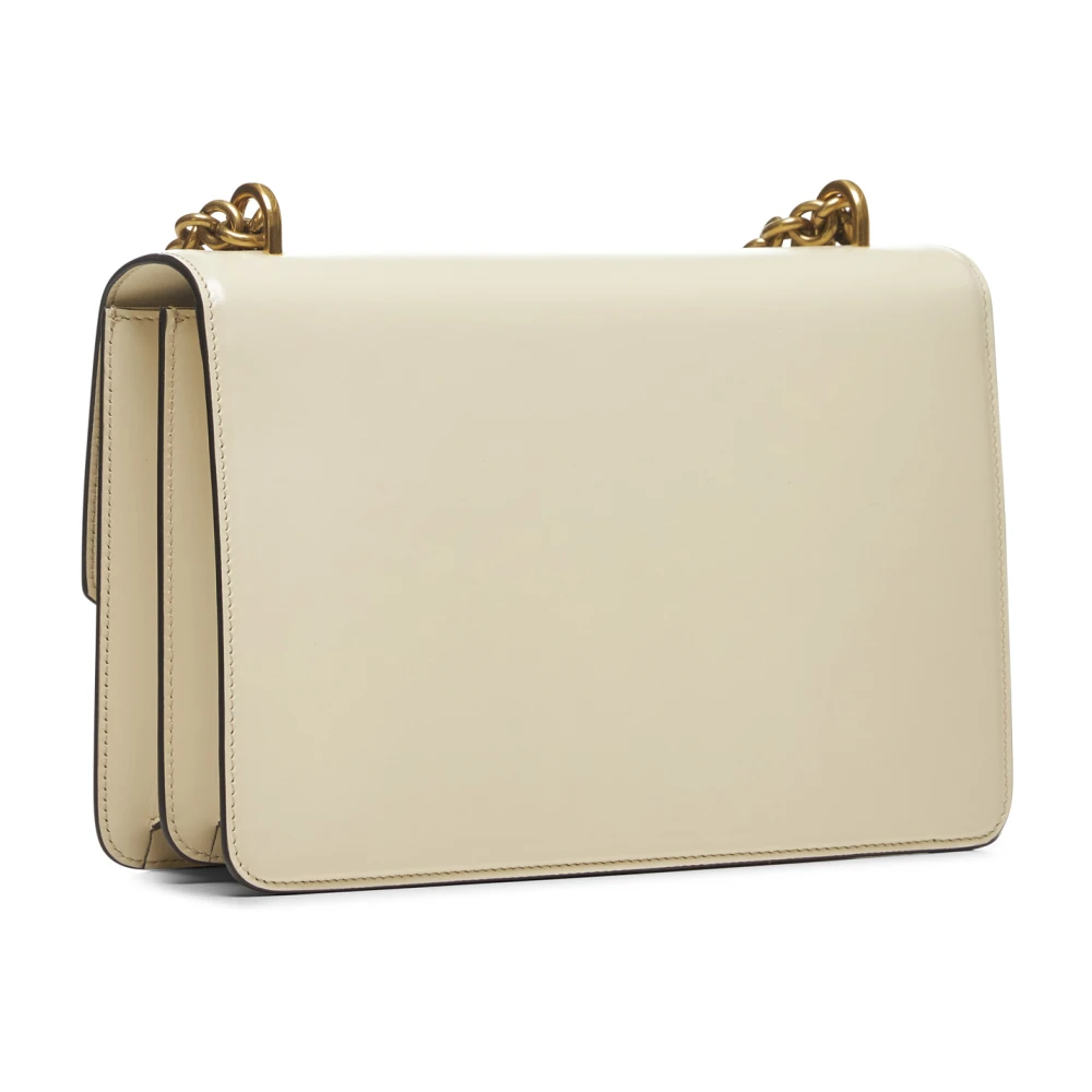 Valentino Garavani Metalen VLogo Ketting Schoudertas Beige Dames