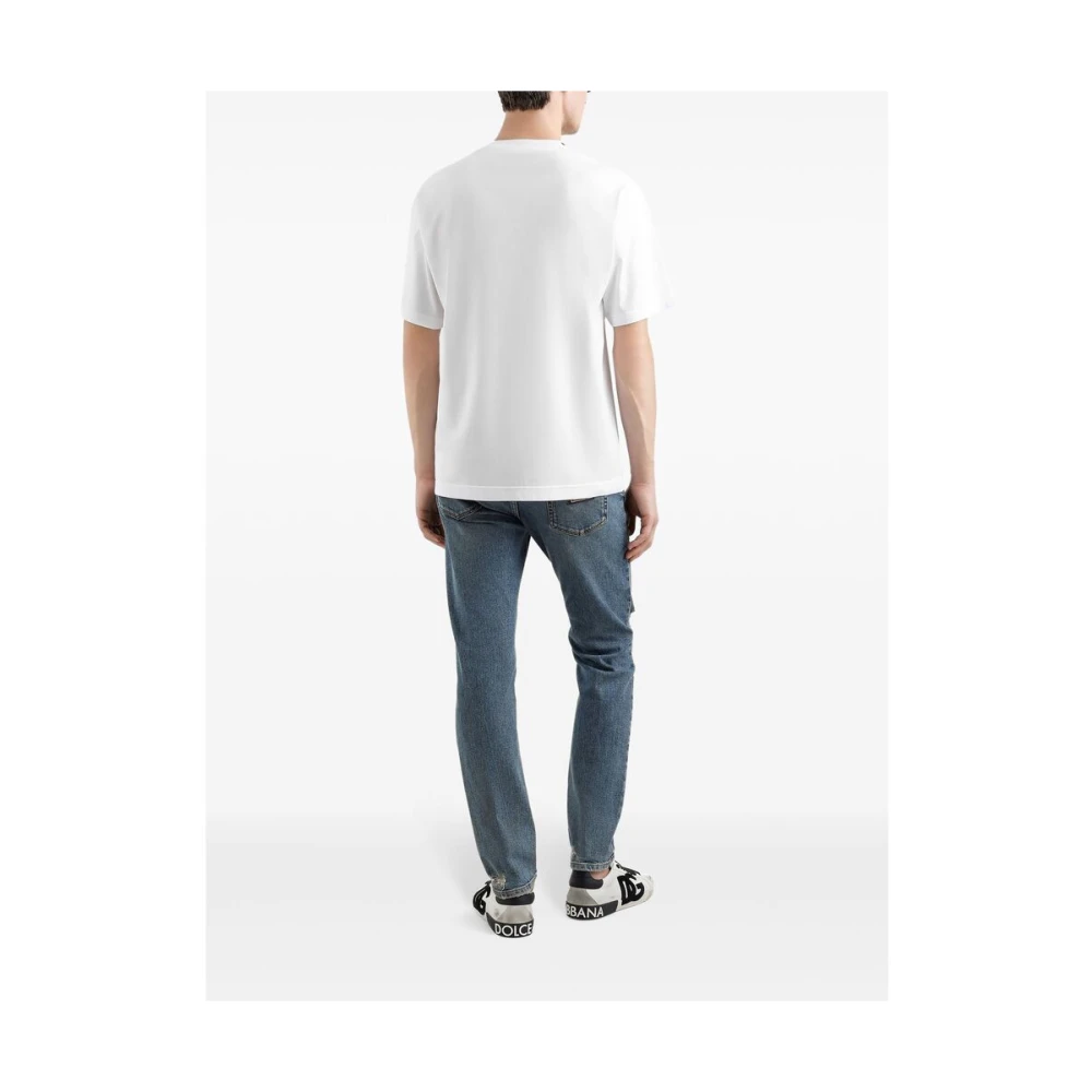 Dolce & Gabbana Witte Crew Neck T-shirt White Heren
