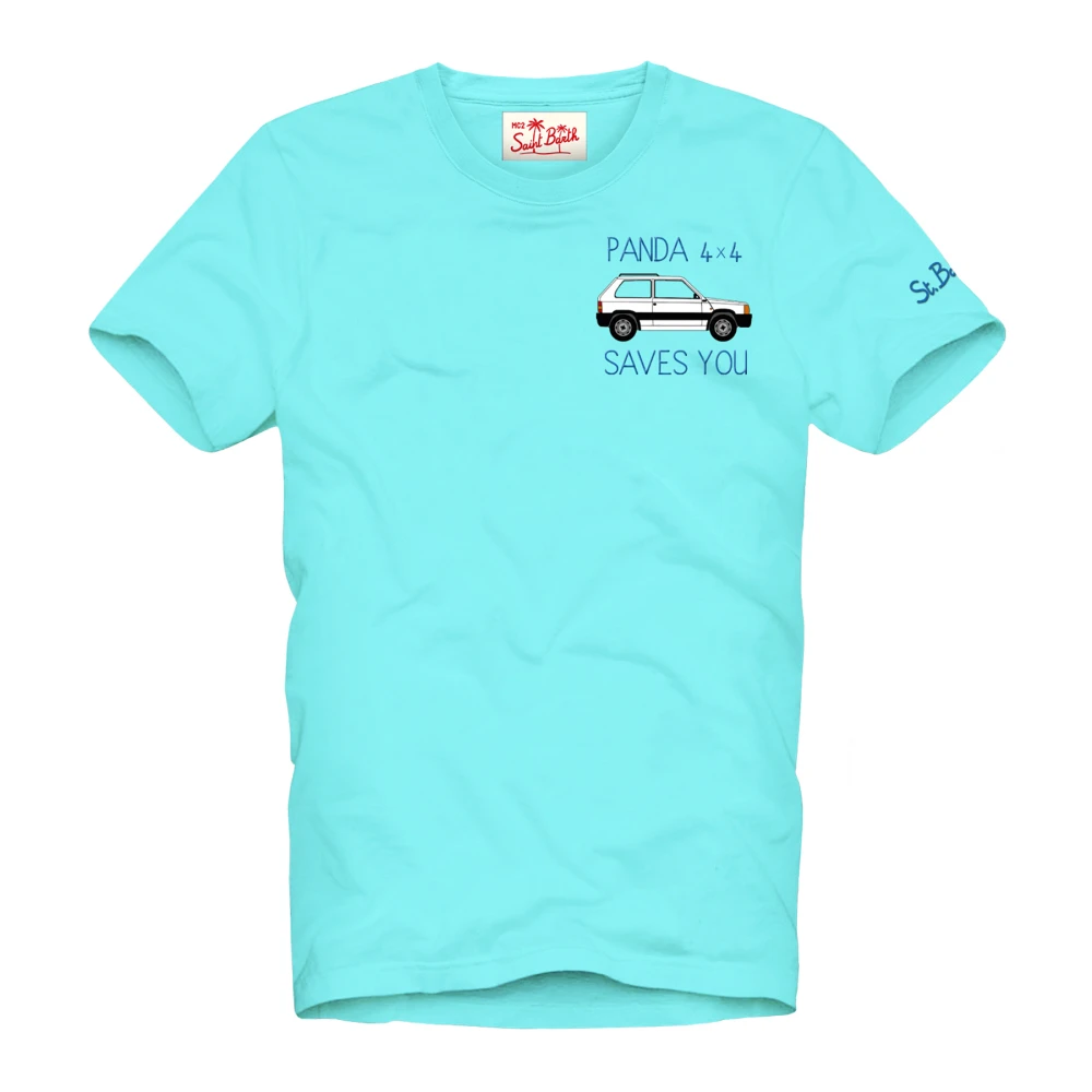 MC2 Saint Barth Blauwe T-shirts en Polos Blue Heren