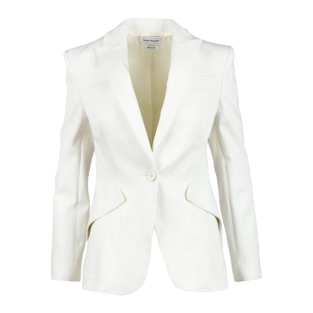 Alexander mcqueen Stijlvolle Jas van Polyester Katoenmix White Dames