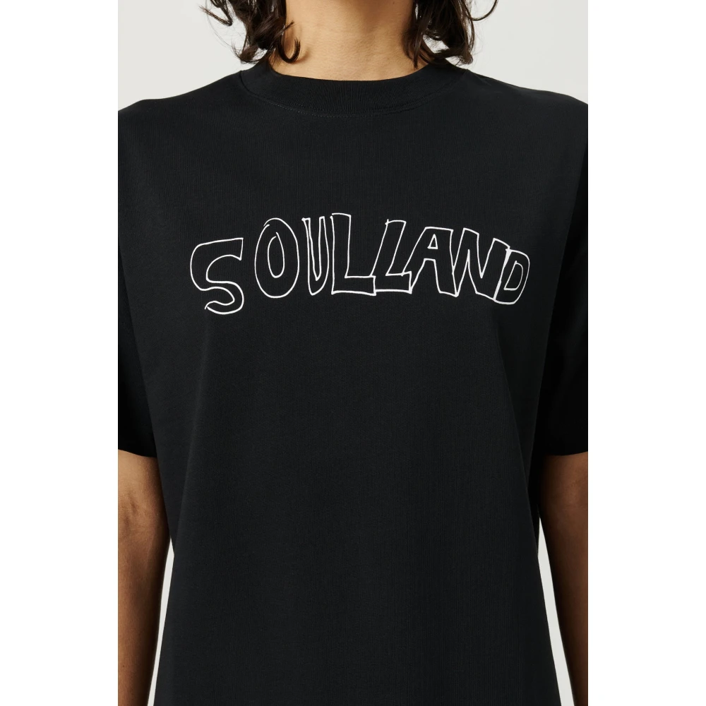 Soulland Biologisch Katoen Screen Print T-shirt Black Unisex