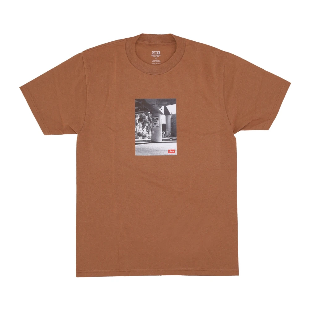 Obey Klassieke Bruine Suiker Tee met Print Brown Heren