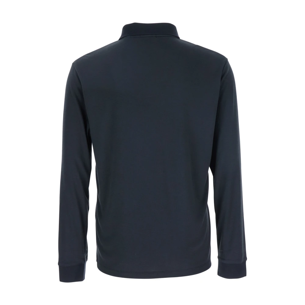Theory Zwarte Poloshirt Klassieke Kraag Lange Mouwen Black Heren