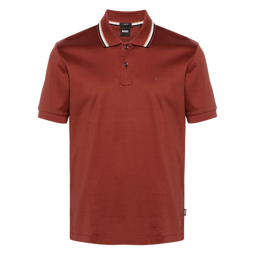 Hugo Boss Slim Fit Katoenen Polo Shirt Red Heren