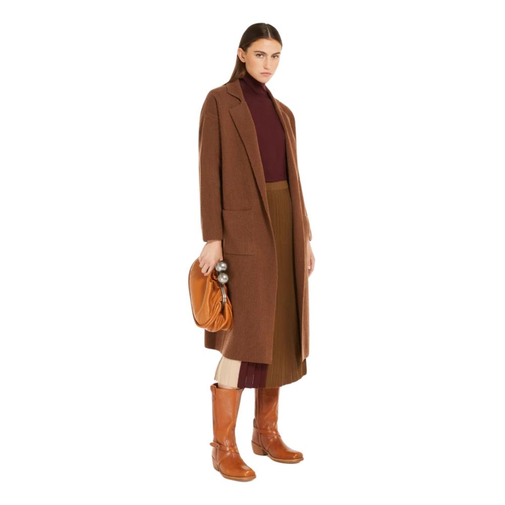 Max Mara Weekend Bruine Oversized Wollen Vest Brown Dames