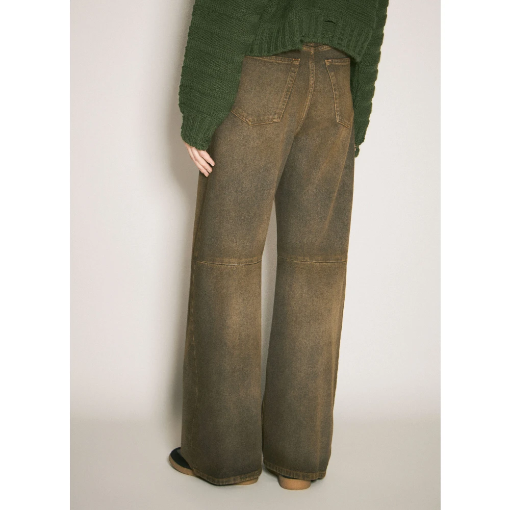 MM6 Maison Margiela Raw-Edge Five-Pocket Jeans Brown Dames