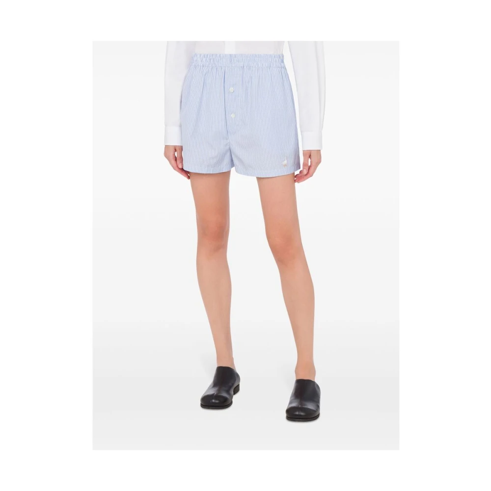 Moschino Pastelblauwe Elastische Taille Shorts Blue Dames