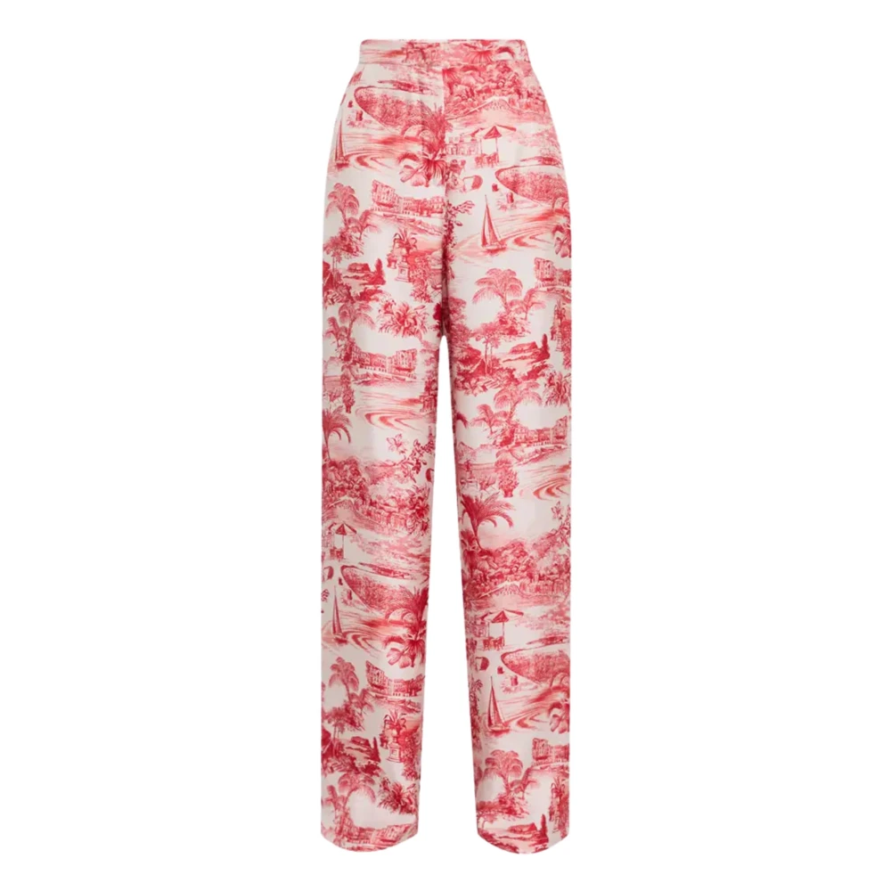 Max Mara Studio Women's Red Trousers - Wide Trousers - S - Trousers