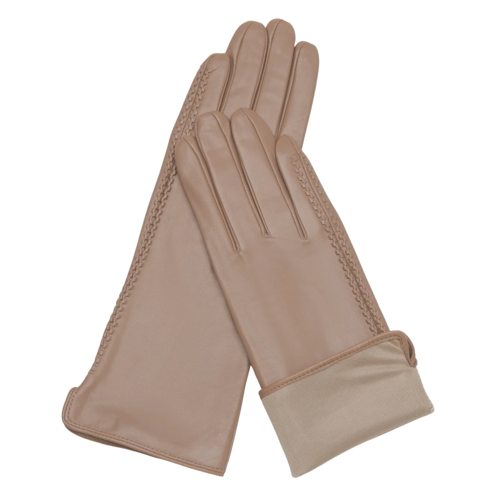 Estro Women's Beige Gloves, 7 In, Genuine Leather Gloves