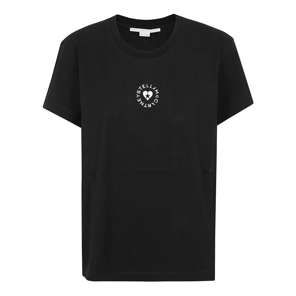Stella Mccartney Iconisch Mini Heart T-Shirt Black Dames