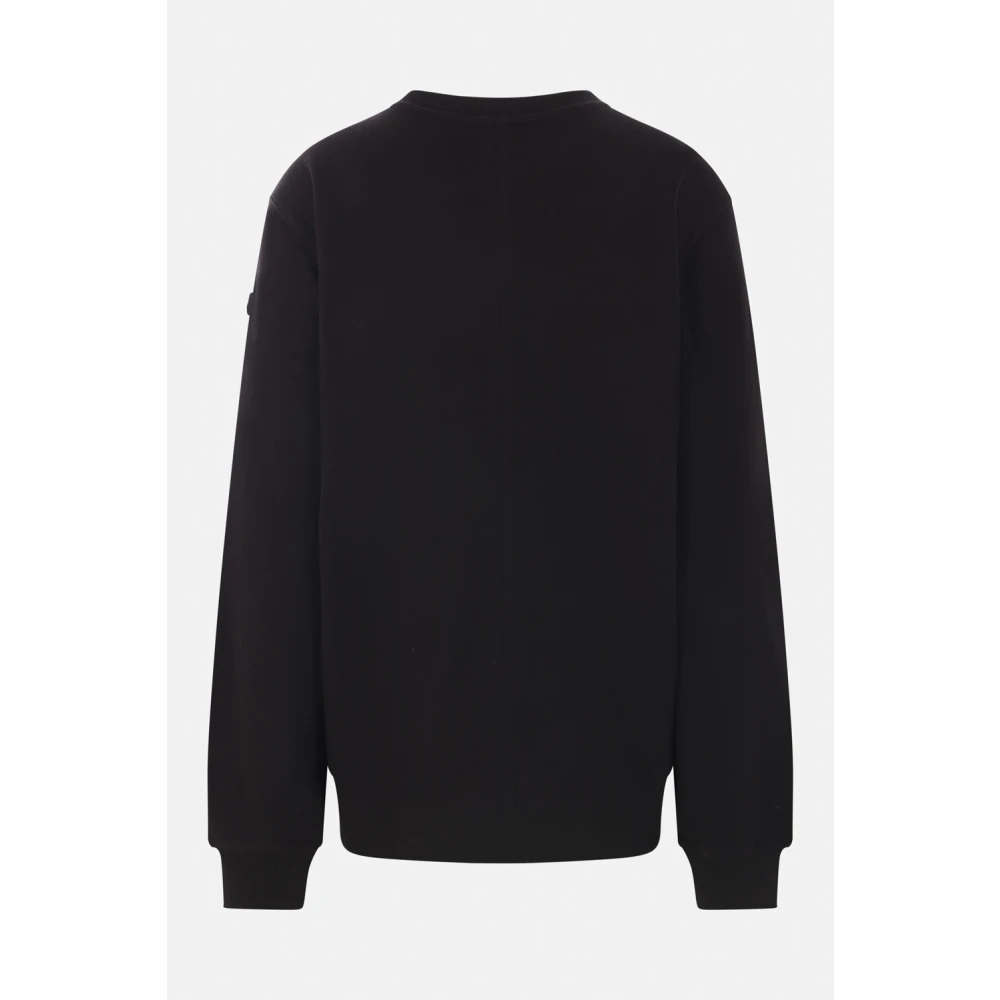 Moncler Zwarte Oversized Sweater met Logopatch Black Heren