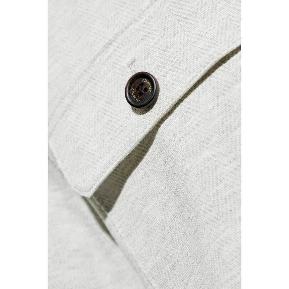 Eleventy Overhemd met visgraatpatroon Gray Heren