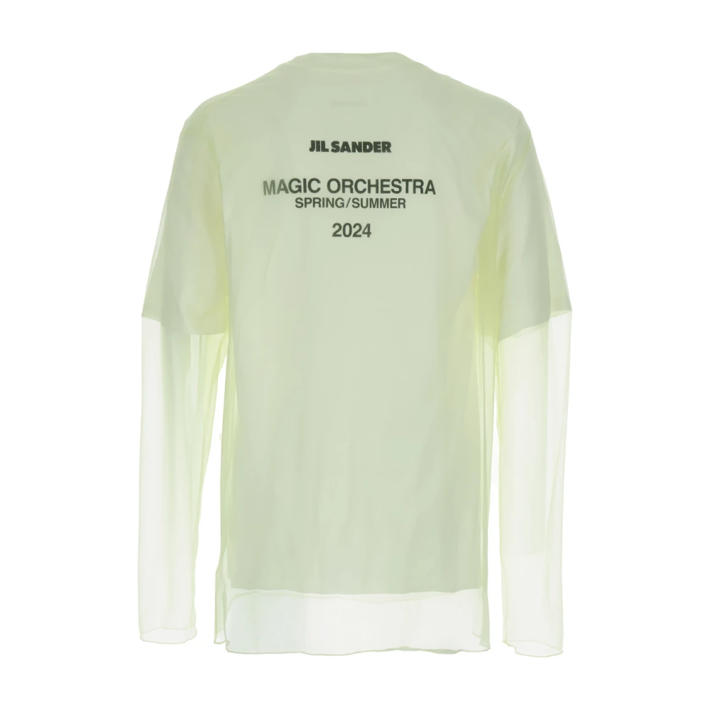 Jil Sander Geel Logo Print T-Shirt Polos Yellow Heren