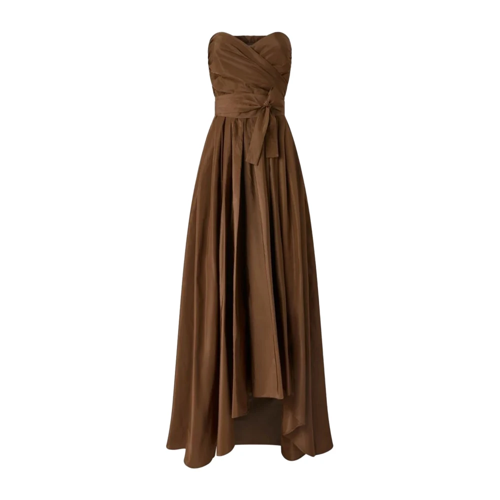 Pinko Women's Brown Gowns, M, Special-Occasion Taffeta Dress With Sweetheart Neckline