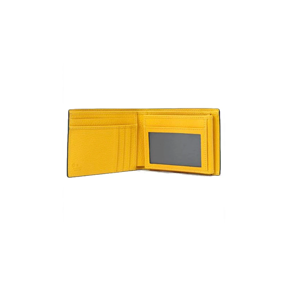 Gucci Trifold Portemonnee Zwart en Geel Heren Leer Dollar Kalf Mod. 610465 Cao2N 1041 Yellow Unisex