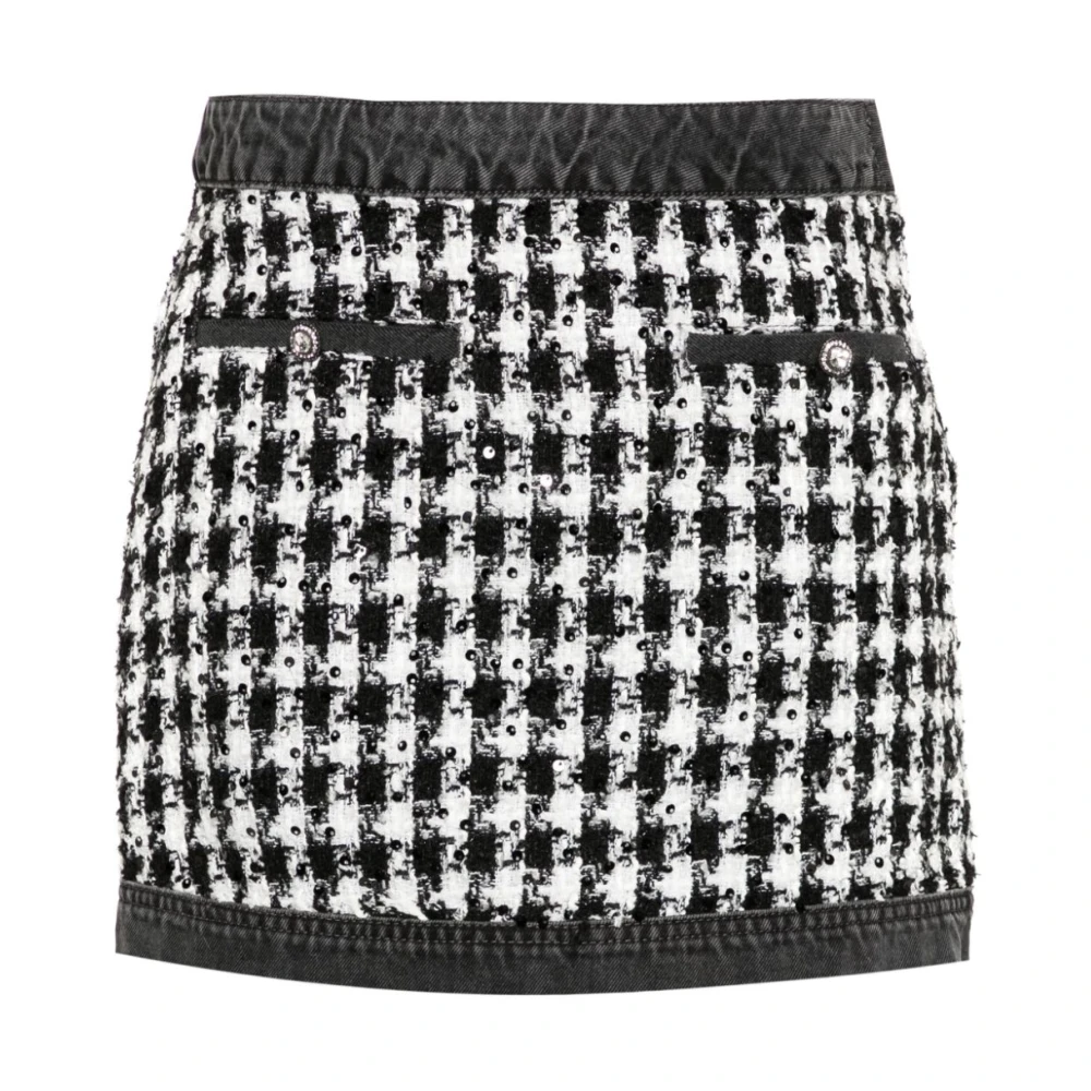 Liu Jo Denim Bouclé Mini Rok Sequin Appliqués Multicolor Dames