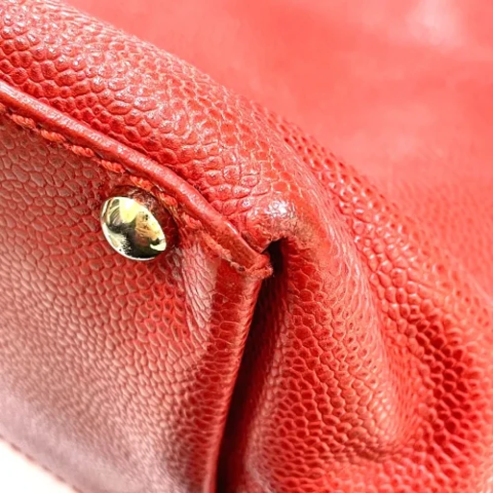 Chanel Vintage Pre-owned Leather totes Red Dames