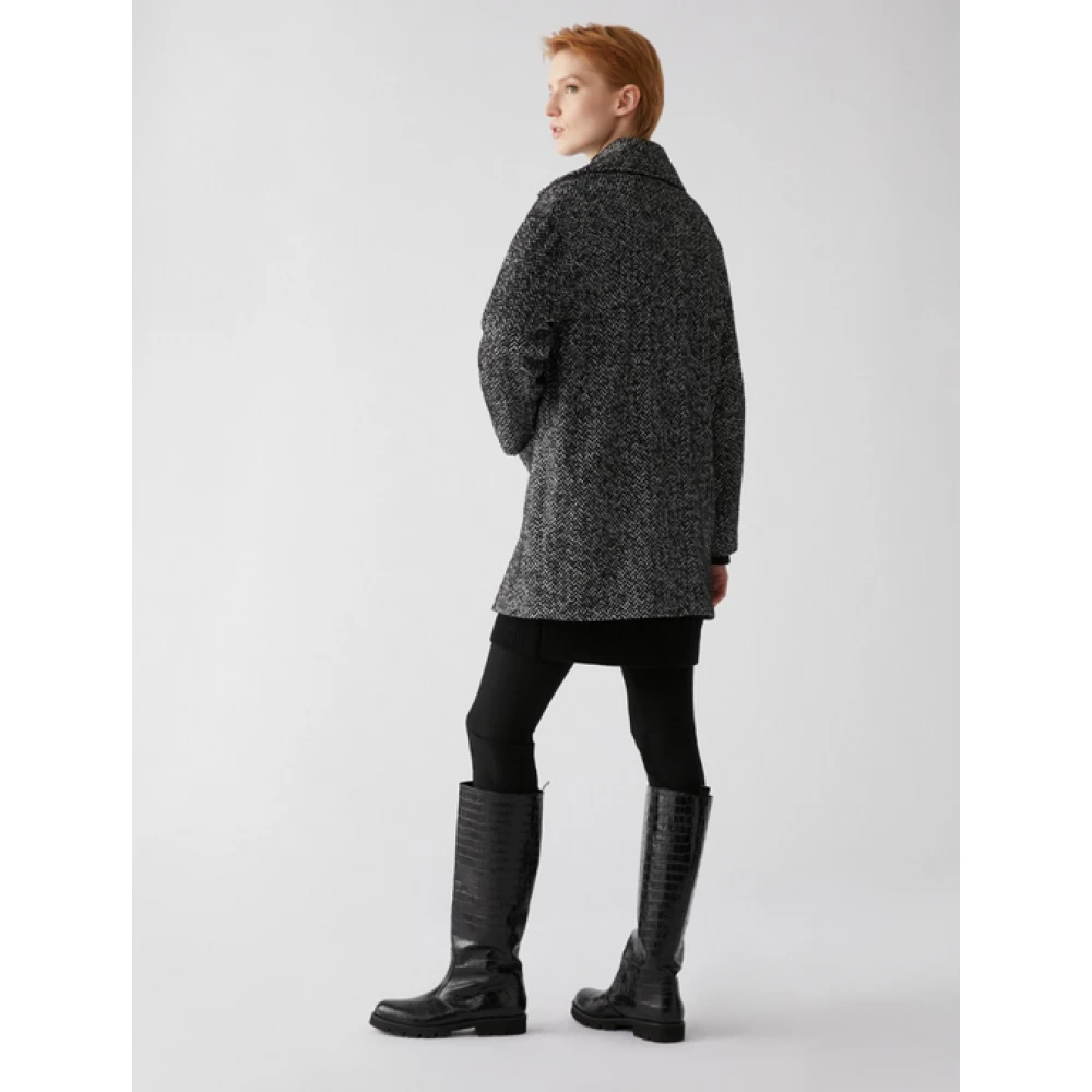 Pennyblack Korte jas van chevron wolmix Gray Dames