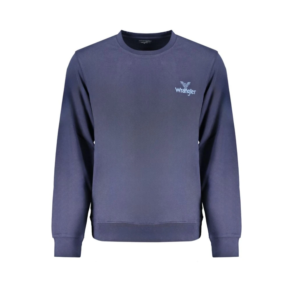 Wrangler Blauwe Katoenen Crewneck Sweatshirt met Logo Print Blue Heren