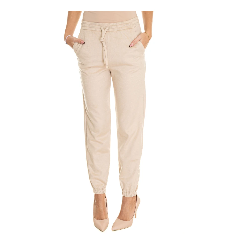 Max Mara Weekend Overalls broek met trekkoord in de taille Beige Dames