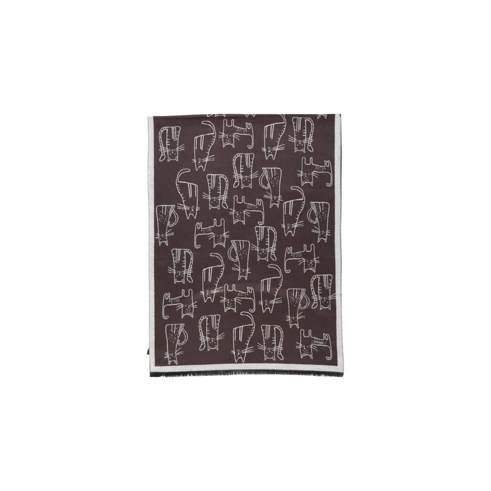 Sandro Ferrone Bruine Viscose Sjaal Herfst Winter Collectie Brown Dames