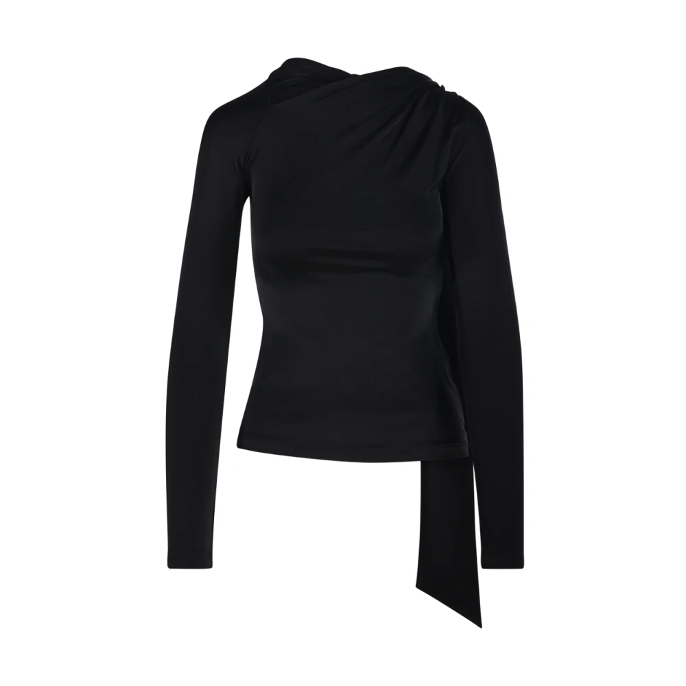 Victoria Beckham Women's Black Slash Detail Jersey Top