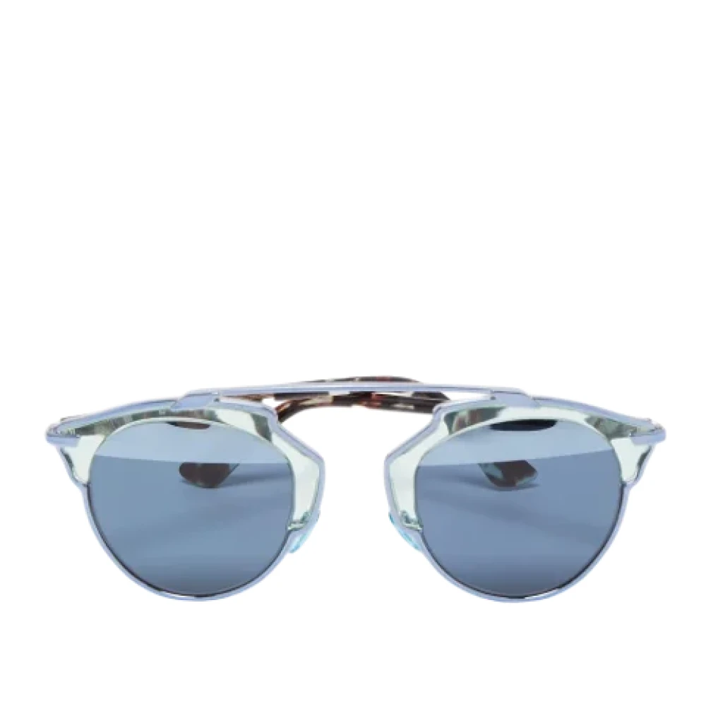 Dior Vintage Pre-owned Metal sunglasses Blauw Dames