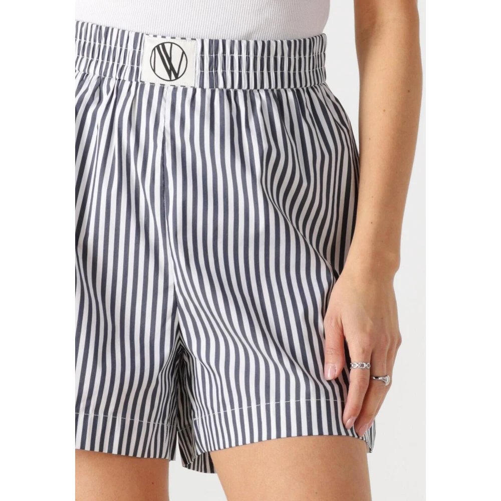 Notre-v Navy Gestreepte Broek Blue Dames