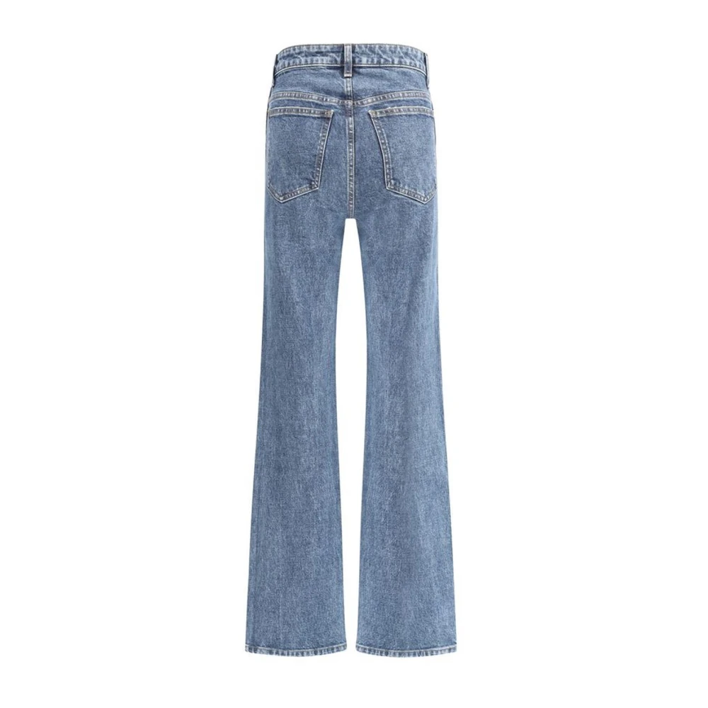 Khaite Flare Five-Pocket Jeans met Front Zipper Blue Dames