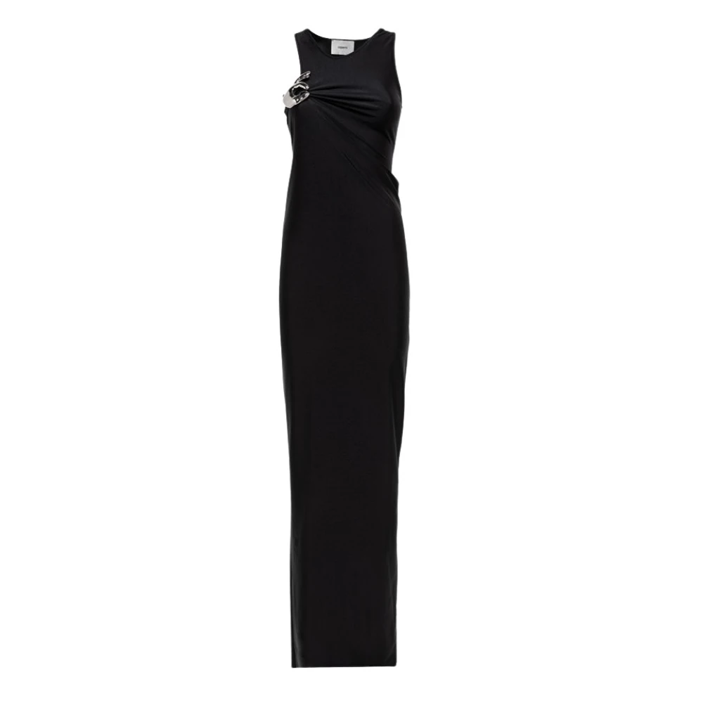 Coperni Lange jurk van effen kleur lycra Black Dames