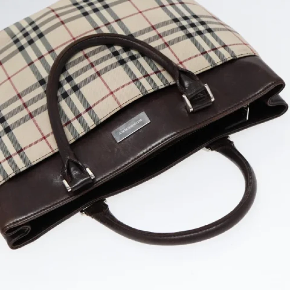 Burberry Vintage Pre-owned Canvas handbags Beige Dames