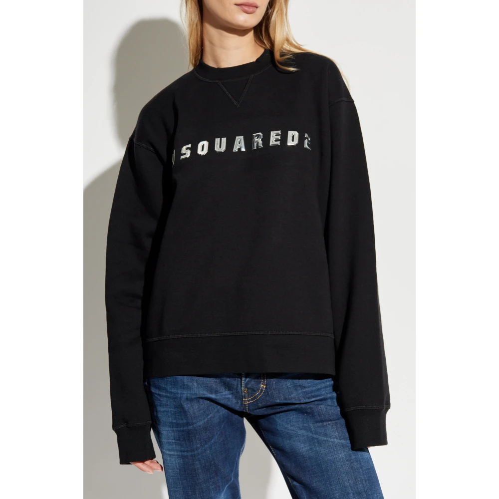 Dsquared2 Sweatshirt met logo Black Dames